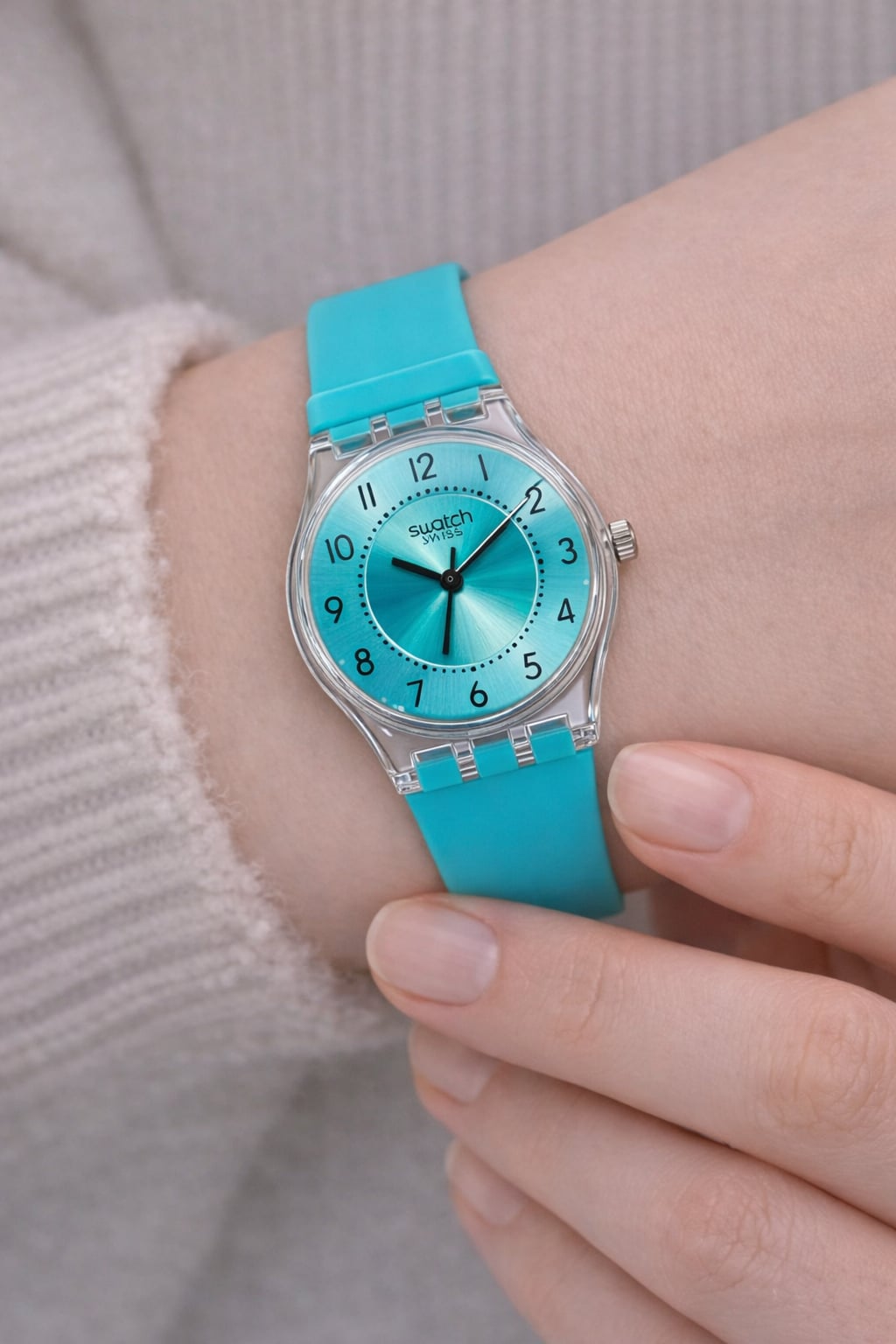 Montre tendance silicone bleu turquoise – Style Swatch