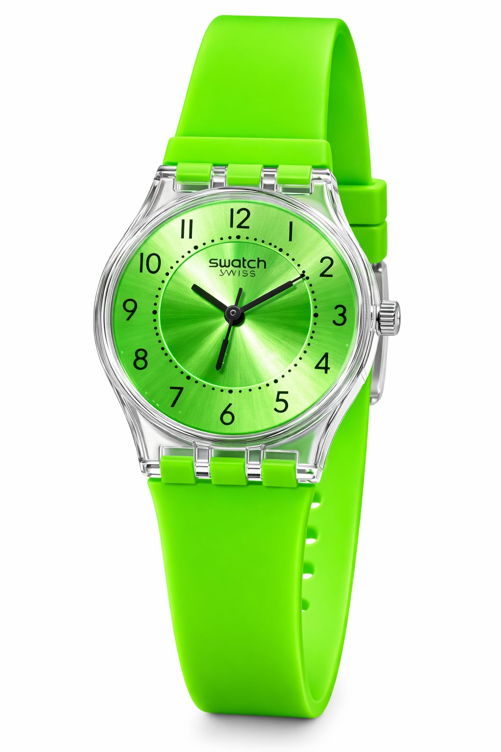 Montre tendance silicone vert néon – Style Swatch
