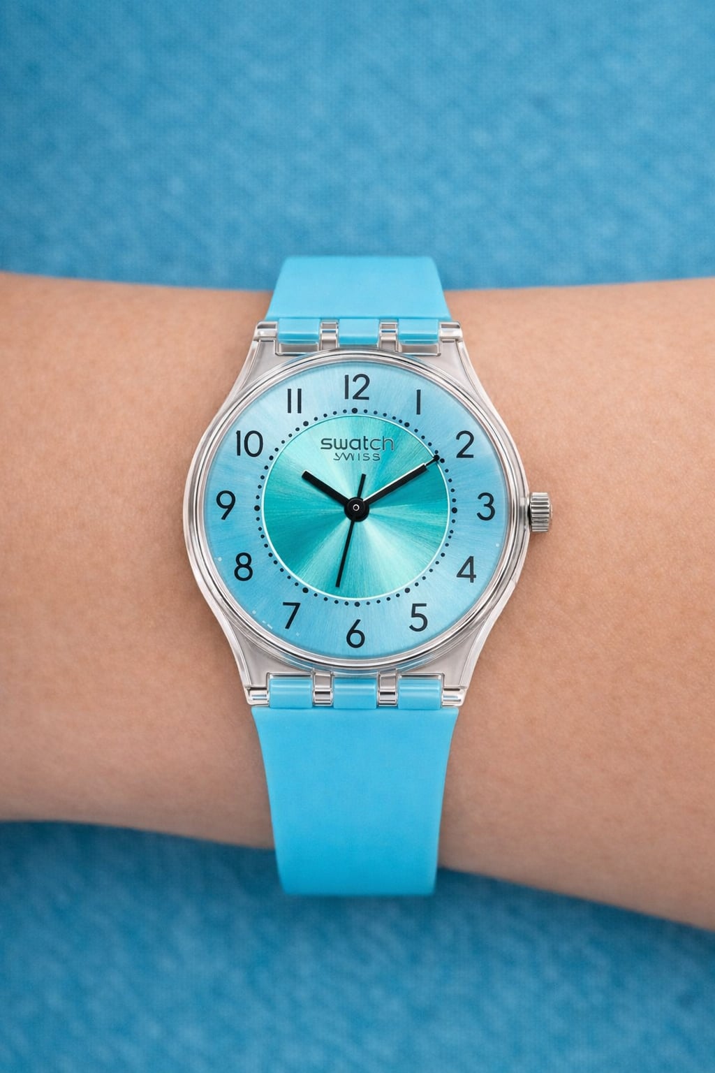 Montre tendance silicone bleu turquoise – Style Swatch