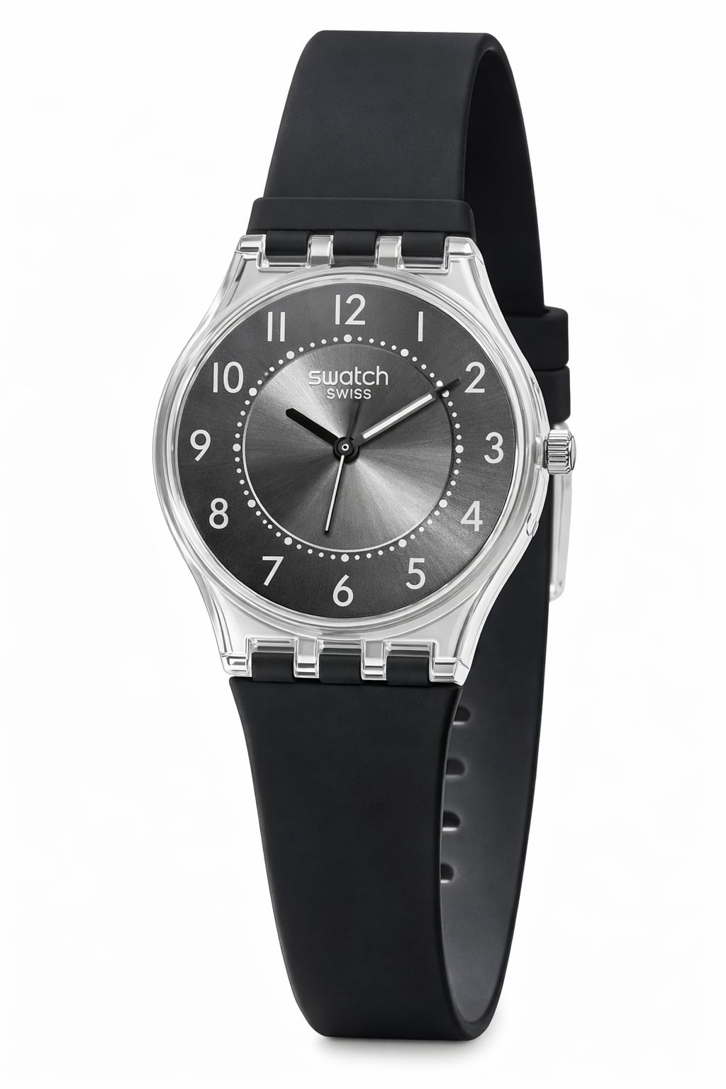 Montre tendance silicone noire – Style Swatch