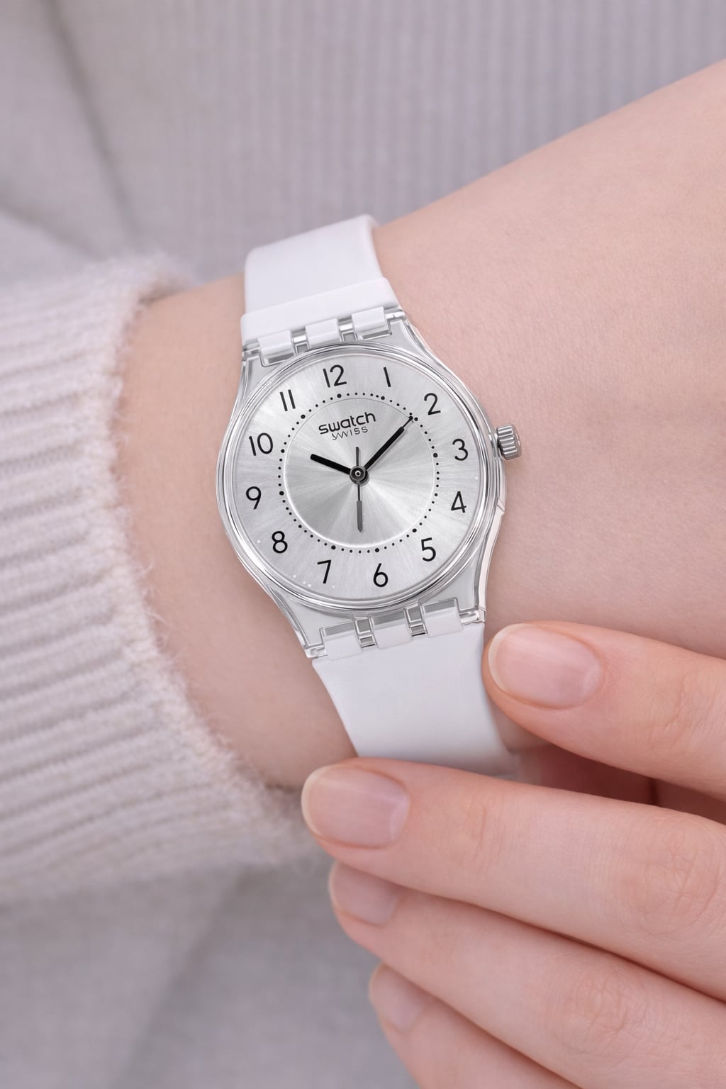 Montre tendance silicone blanche – Style Swatch